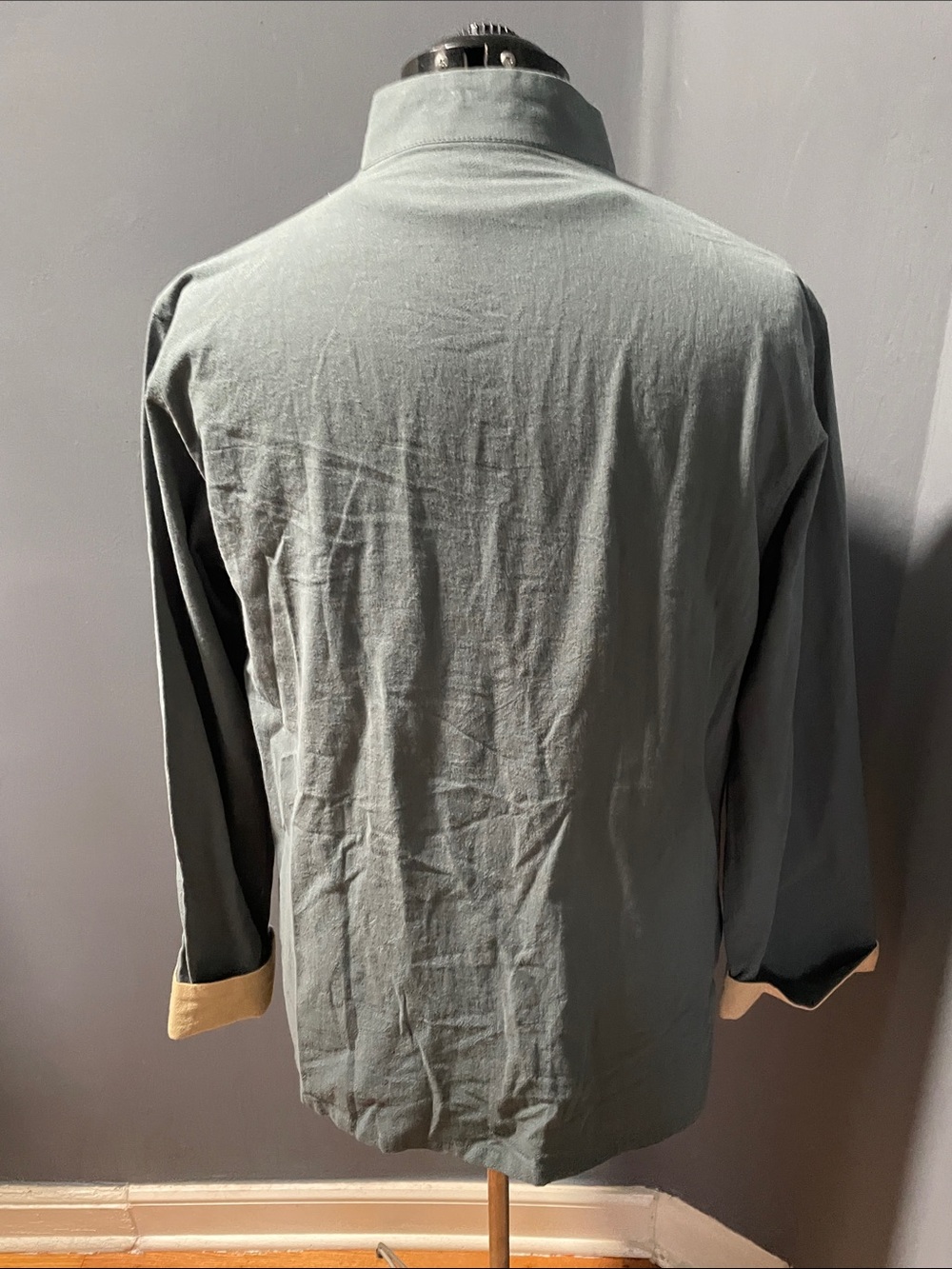 Men's Traditional Button-Front Jacket in Sage Green Size-XL - Picture 5 of 13